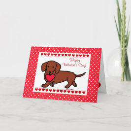 Tarjeta Festiva Dachshund Valentine Personalizado
