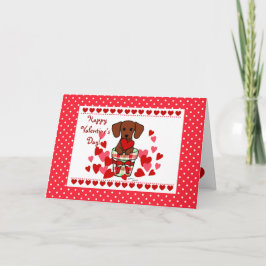 Tarjeta Festiva Dachshund Valentine Personalizado