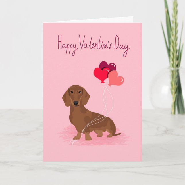 Tarjeta Festiva Dachshund Valentines Card - Doxie love (Anverso)