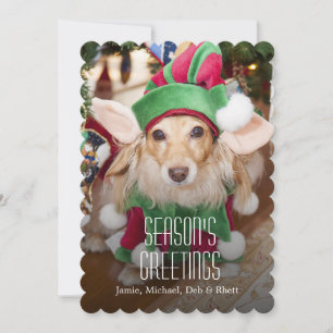 Tarjeta Festiva Dachshund viste el traje de elfo santa