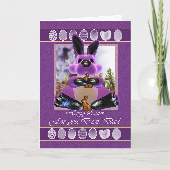 Tarjeta Festiva Dad Easter Card, con Easter Bunny (Anverso)