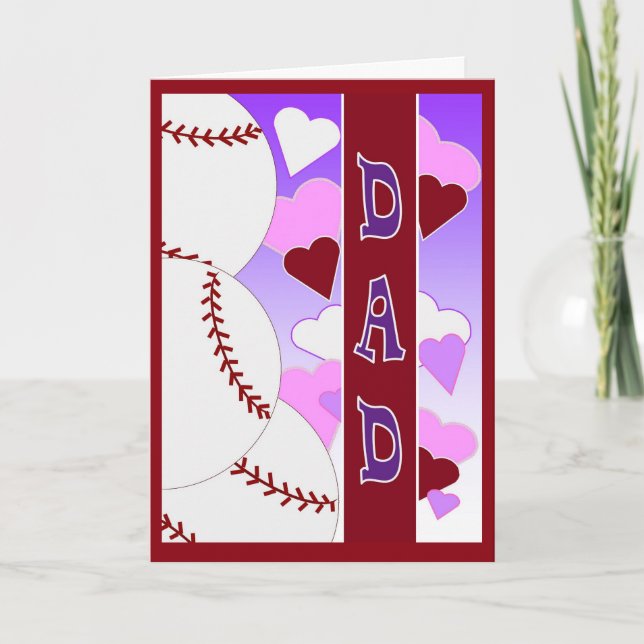 Tarjeta Festiva DAD I Love You > Than Love Baseball Valentine (Anverso)