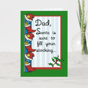 Tarjeta Festiva Dad Santa Fills Stockings No hay nadie que llene z