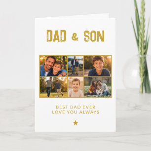 Tarjeta Festiva Dad & Son Gold Family 6 Foto