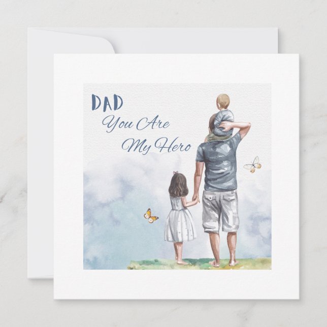 Tarjeta Festiva Dad You Are My Hero (Anverso)