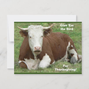 Tarjeta Festiva ¡Dadles el pájaro por el día de Acción de Gracias!