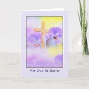 Tarjeta Festiva Dad's Easter Card with Flowers and Cross