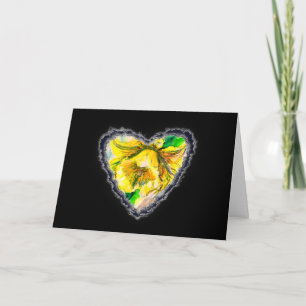 Tarjeta Festiva Daffodil Heart Valentine Love Romance Card