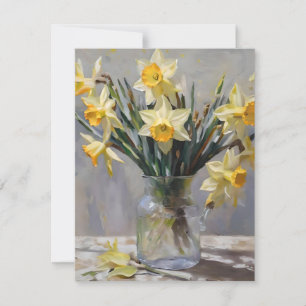 Tarjeta Festiva Daffodils de Pascua D - Aceites