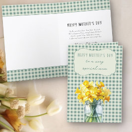 Tarjeta Festiva Daffodils de primavera en un feliz día de la madre