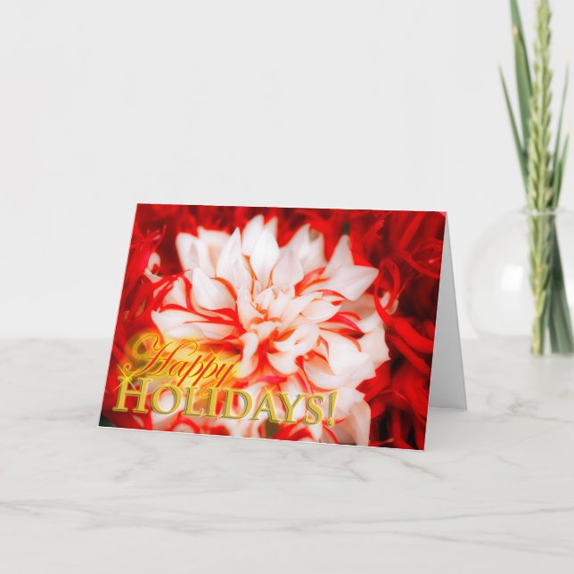 Tarjeta Festiva Dahlia Holiday Card (Anverso)