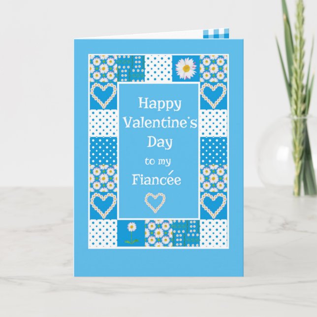 Tarjeta Festiva Daisy Chains repitiendo San Valentín por la novia (Anverso)