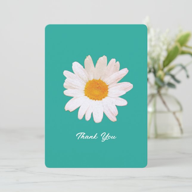 Tarjeta Festiva Daisy Flower Dream – Summer Botanical Thank You (Anverso de pie)