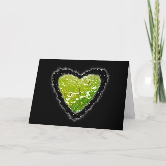 Tarjeta Festiva Daisy Heart Romance Valentine Love Card (Anverso)