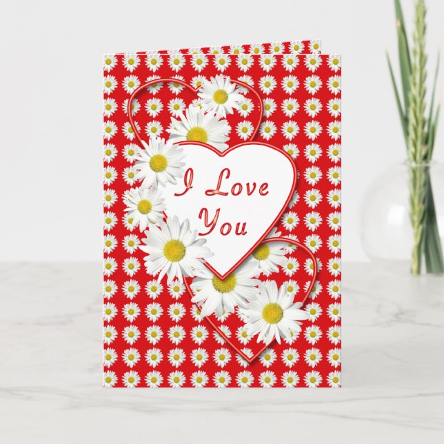 Tarjeta Festiva Daisy Love Valentine I Love YouCard (Anverso)