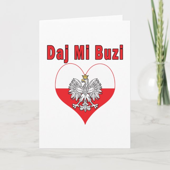 Tarjeta Festiva Daj Mi Buzi Eagle Heart (Anverso)