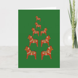 Tarjeta Festiva Dala Horse Holiday Card
