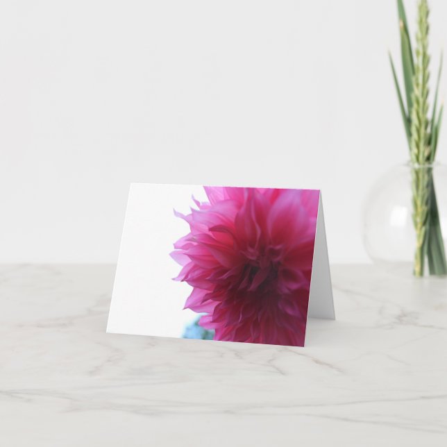 Tarjeta Festiva Dalia de jardín rosa (Anverso)