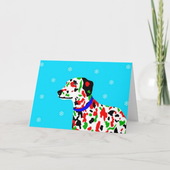 Tarjeta Festiva dalmación de navidades (Anverso)