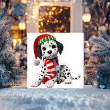 Dálmata con gorro de Santa