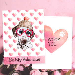 Tarjeta Festiva Dálmata divertido Te amo perro Día de San Valentín
