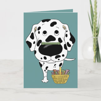 Tarjeta Festiva ¿Dalmatian - caza del hueso de Pascua, cualquier