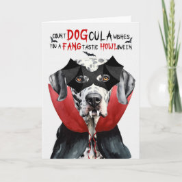 Tarjeta Festiva Dalmatian Dog Funny Count DOGcula Halloween