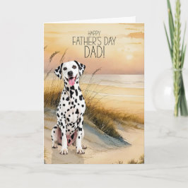 Tarjeta Festiva Dalmatian Dog Sunset Beach Father's Day