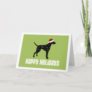 Tarjeta Festiva Dalmatian Santa Hat