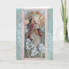Tarjeta Festiva Dama de Diciembre Serie Art Nouveau Birthstone