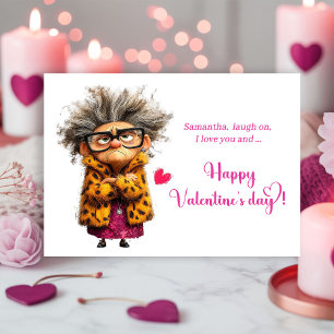 Tarjeta Festiva Dama Enfadada Divertida Trayendo Drama San Valentí