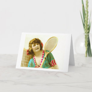 Tarjeta Festiva Dama y tenis