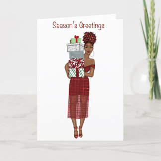 Tarjeta Festiva Damas con regalos para Navidades