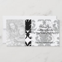 damasco blanco y negro elegante