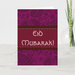 Tarjeta Festiva Damasco indio magenta Eid Mubarak
