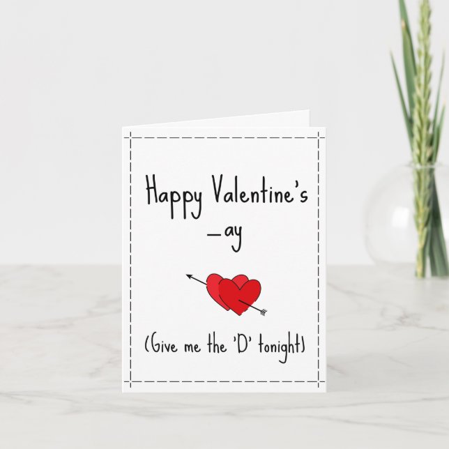 Tarjeta Festiva Dame la 'D' esta noche Funny Naughy feliz Vday (Anverso)