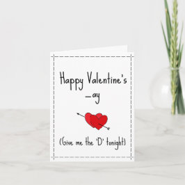 Tarjeta Festiva Dame la 'D' esta noche Funny Naughy feliz Vday