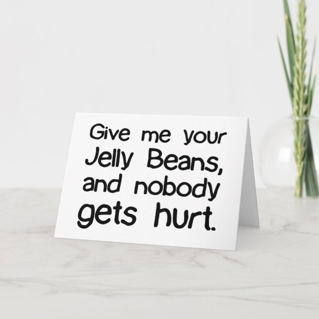 Tarjeta Festiva Dame tus habas de gelatina (Anverso)