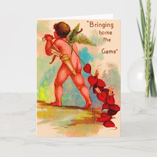 Tarjeta Festiva Dan Cupido llevando a casa el juego Valentine (Anverso)