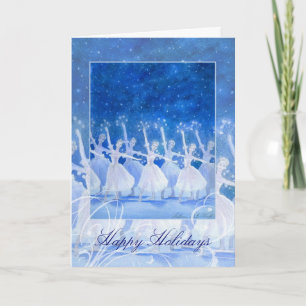 Tarjeta Festiva Dance of the Snowflakes Holiday Greeting Card