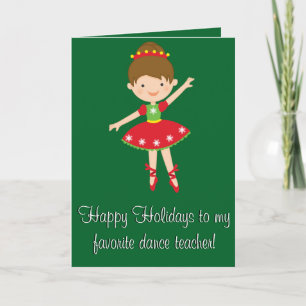 Tarjeta Festiva Dance Teacher Happy Holidays Card