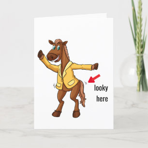 Tarjeta Festiva Dancing Horse Funny Mens Cumpleaños Gran Regalo Mo