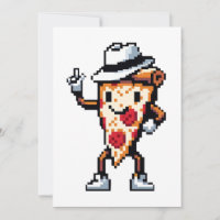 Dancing Pizza Slice - Funny Pixel Art Food Design