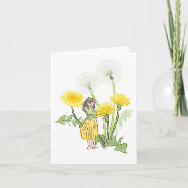 Tarjeta Festiva Dandelion Fairy (Anverso)