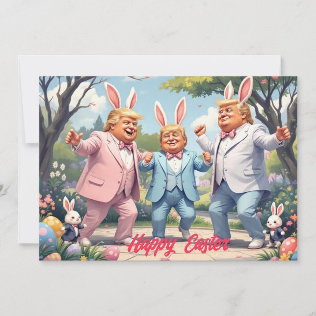 Tarjeta Festiva Danzas de Trump en Pascua (Anverso)