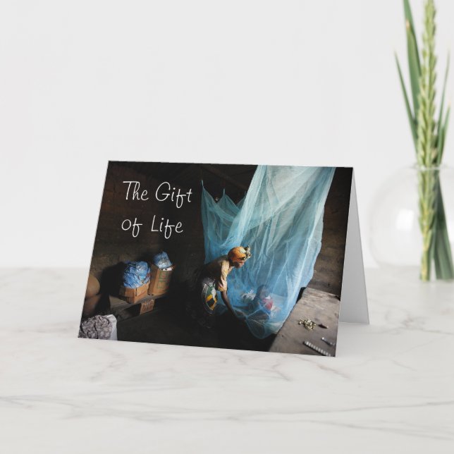 Tarjeta Festiva Dar un regalo de vida, dar una cama ... - Personal (Anverso)