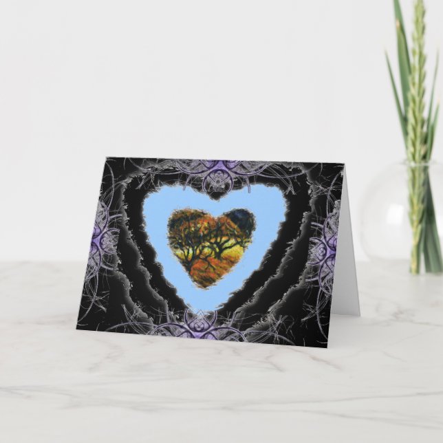 Tarjeta Festiva Dark Heart Valentine Romance Love Card (Anverso)