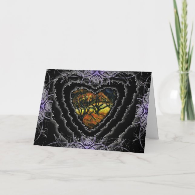 Tarjeta Festiva Dark Heart Valentine Romance Love Card (Anverso)