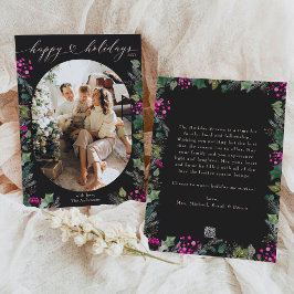 Tarjeta Festiva Dark Moody Family Photo Happy Holidays Card