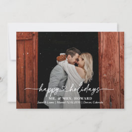 Tarjeta Festiva Darling Heart Happy Holidays Photo Card